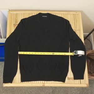 Silk & cashmere black argyle sweater